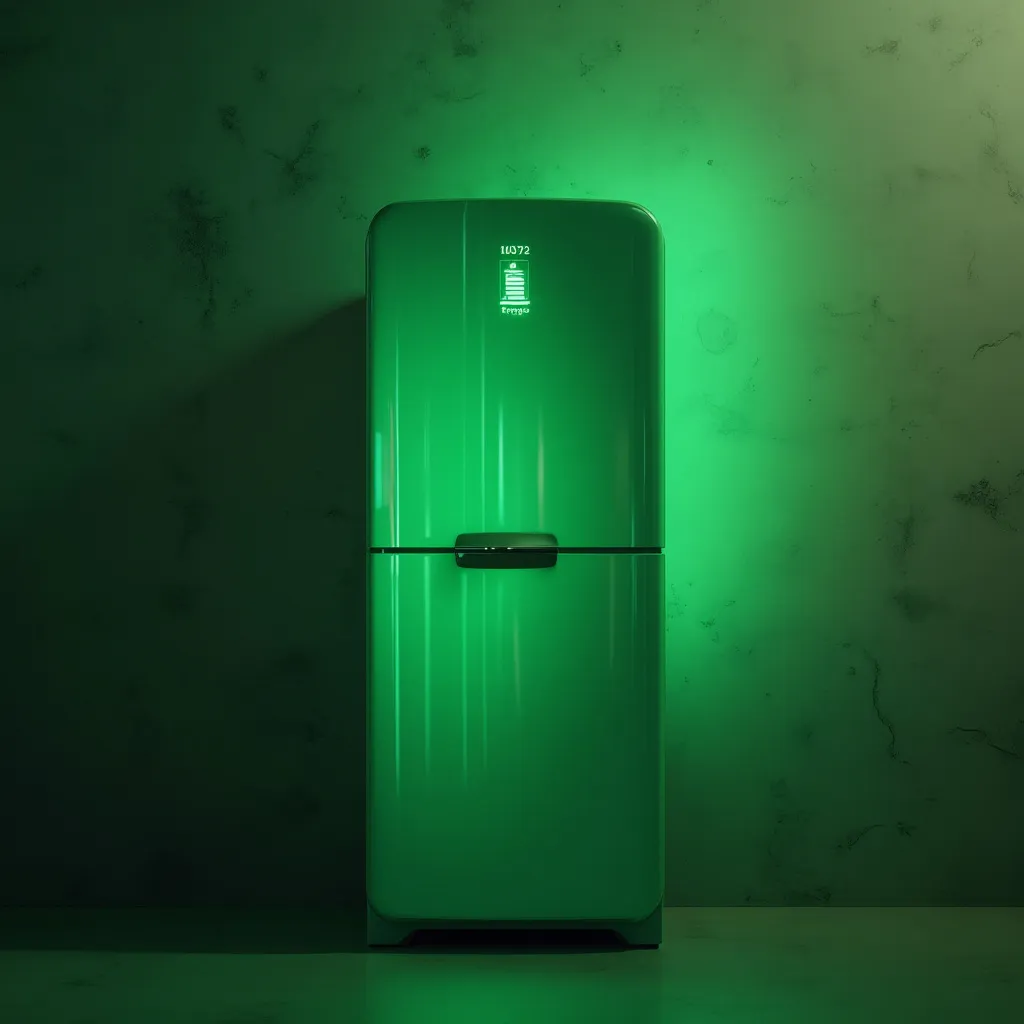 Etiqueta de eficiência energética de frigorífico verde