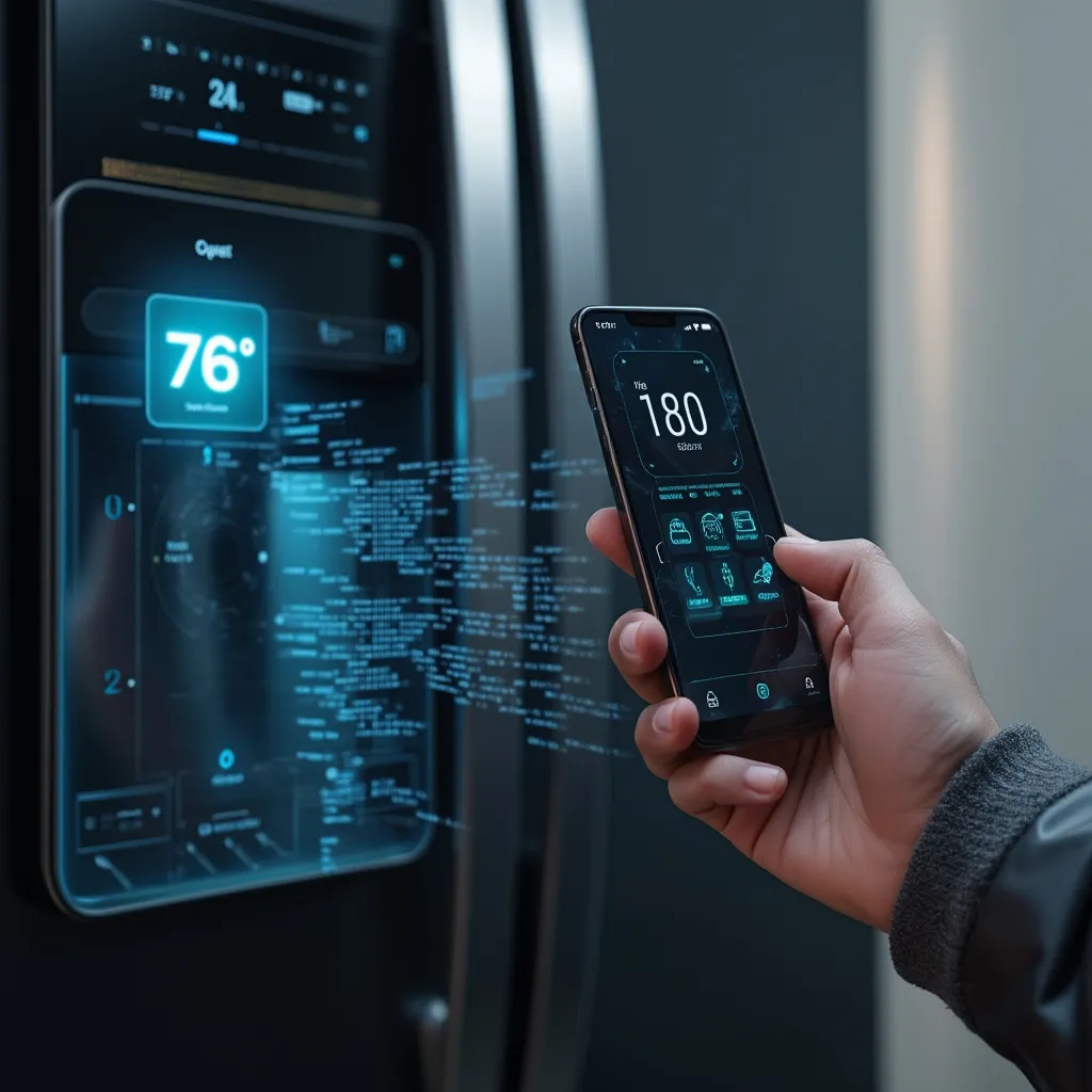 Sensor de temperatura digital conectado a frigorífico e app móvel
